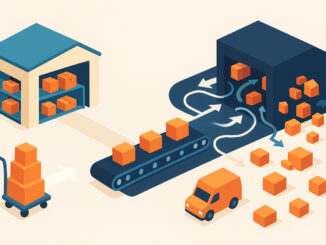 grafika symbolizująca procesy logistyczne w firmie transportowej