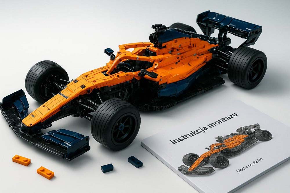Model bolidu McLaren z klocków Lego